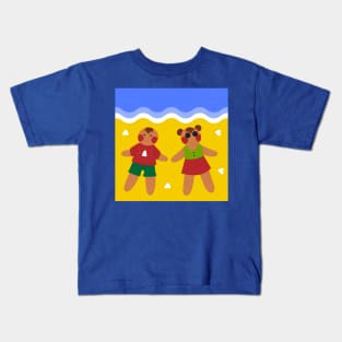 Gingerbread Couple Summer Beach Kids T-Shirt